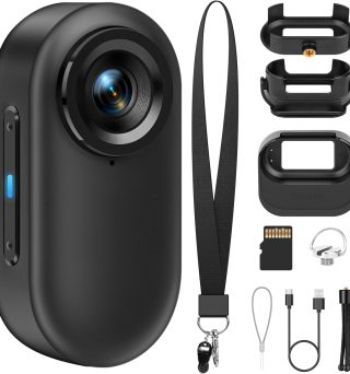 1080P FHD Mini Body Camera: 128GB Sports Action Body Cam, Thumb Size Hands-Free Wearable Pocket Camera, Portable Bodycam Camcorder for Work, Travel, Fishing, Pet Walking, Outdoor Adventures