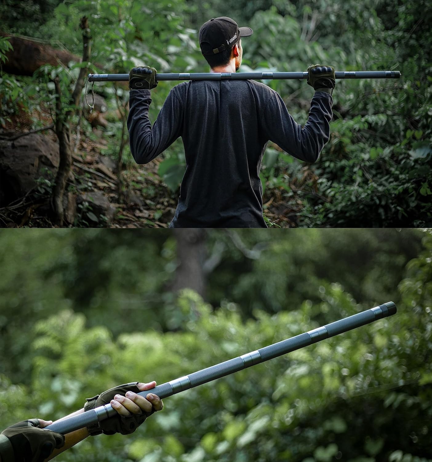 Hiking Tactical Stick Walking Staff - Outdoor Multitool Gear Trekking Pole Collapsible Retractable Premium 15 in 1 | 8 Tubes - Image 4