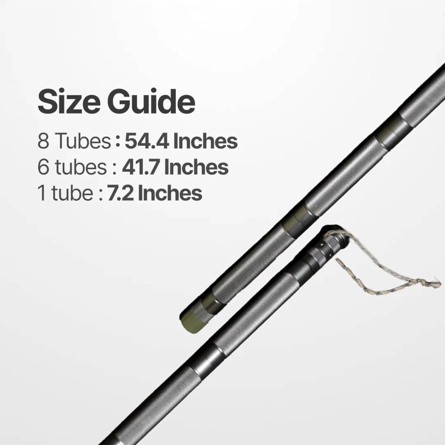 Hiking Tactical Stick Walking Staff - Outdoor Multitool Gear Trekking Pole Collapsible Retractable Premium 15 in 1 | 8 Tubes - Image 6